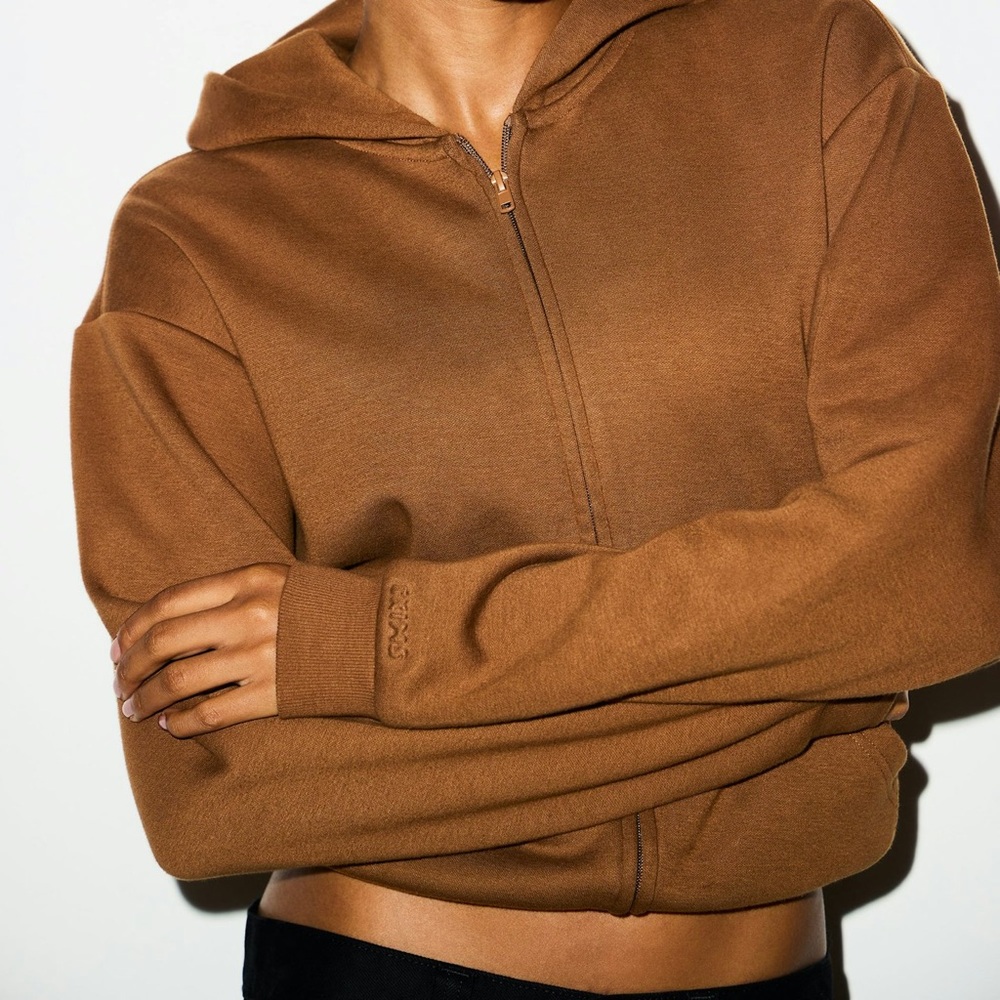Skims bison cotton fleece classic zip up hoodie multiple sizes
